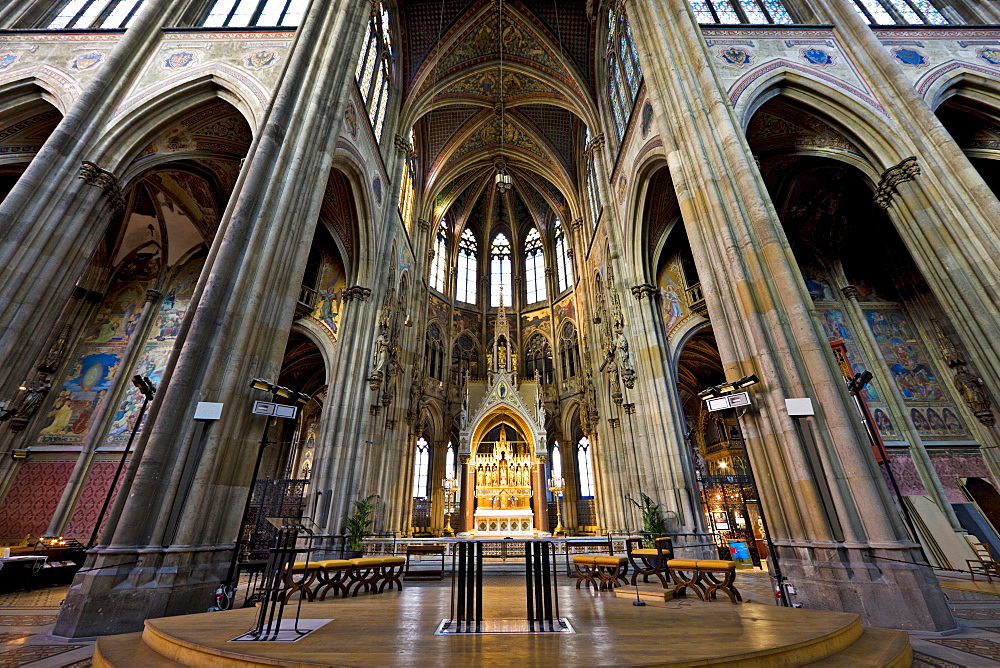 Altar at Votivkirche Church, neo-Gothic basilica in Vienna, Austria, Europe