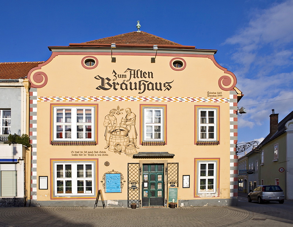 Old brewery in the main square of Neunkirchen, Lower Austria, Austria, Europe