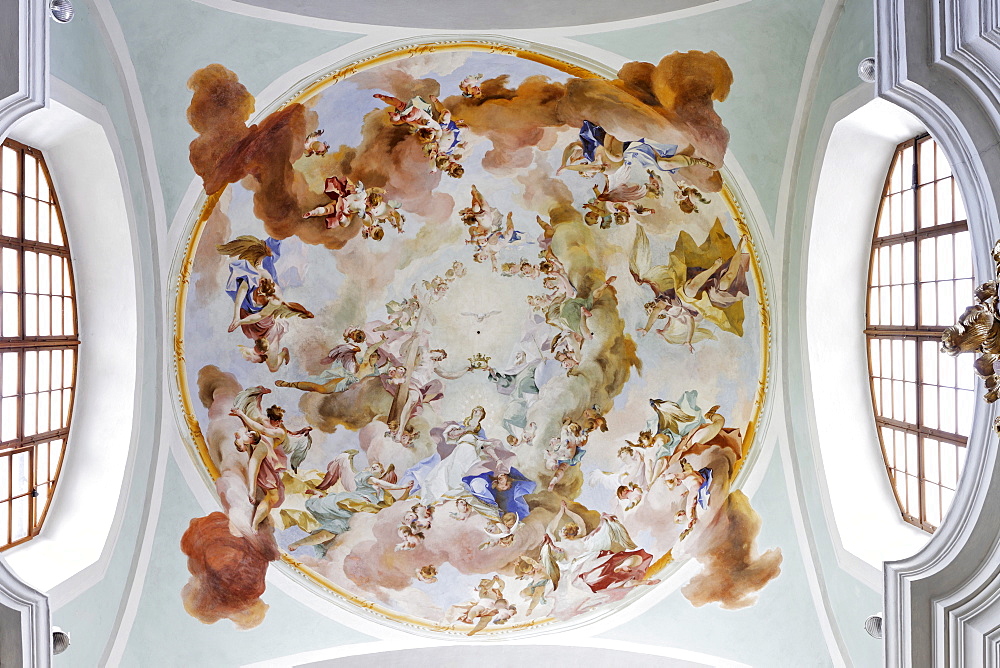 Ceiling frescoes, Mariazell Cloister, Klein-Mariazell, Triestingtal (Triesting Valley), Lower Austria, Austria, Europe