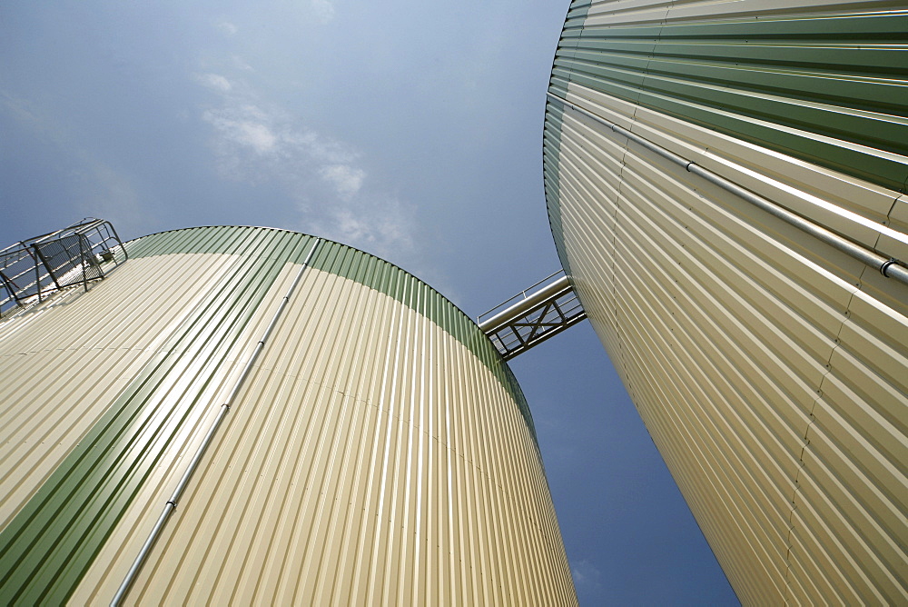 Reactors of one of the anaerobic digestion plants belonging to the Hoogen Bioenergie & Co. KG Company, Senftenberg, Germany, Europe