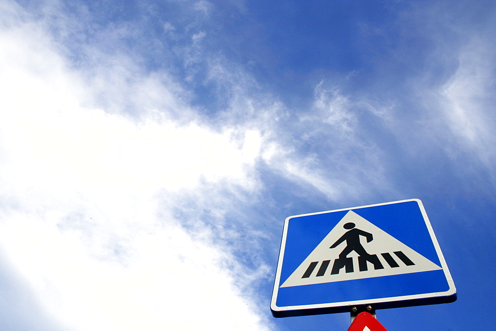 Pedestrian crossing into the sky