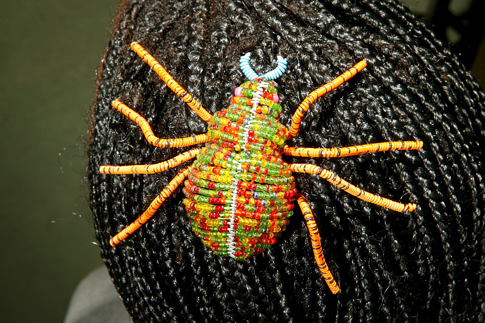 Hair decoration made of glass beads, spider, Cape Town, South Africa