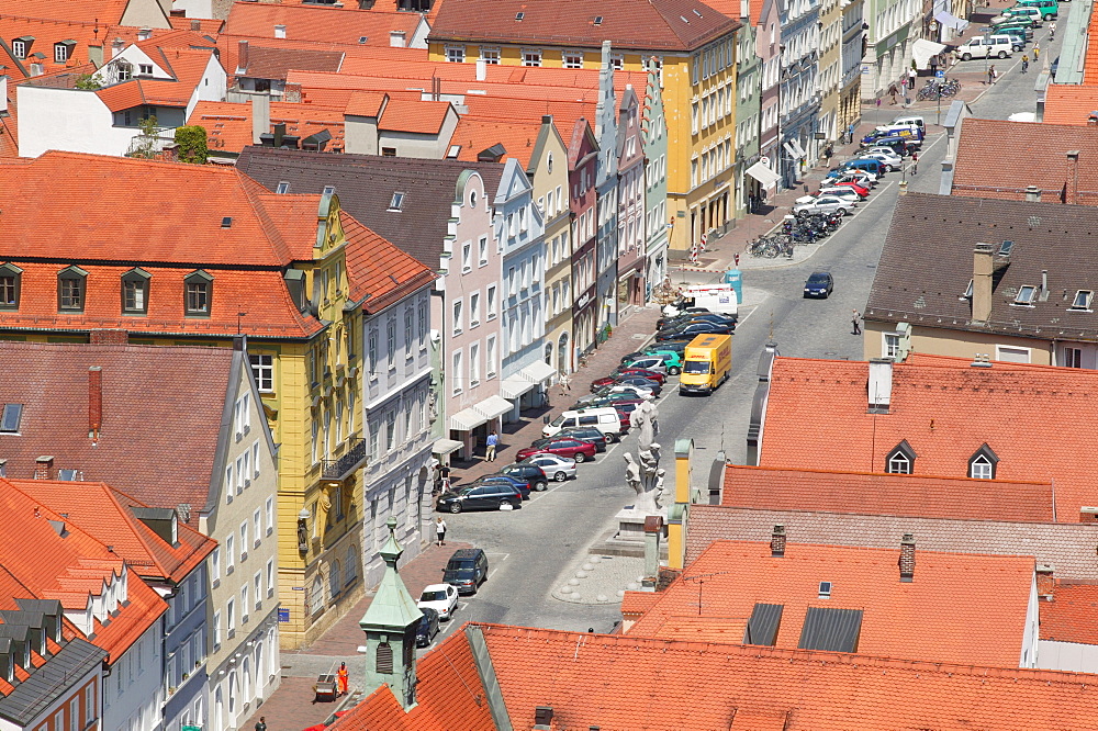 View from Trausnitz Castle on Landshut, Lower Bavaria, Bavaria, Germany