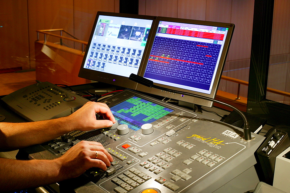 Monitoring desk for sounds and lights