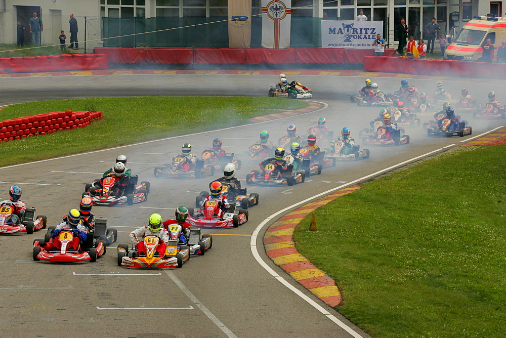 German Kartracing Championships, Kart track in Ampfing, Upper Bavaria, Bavaria, Germany, Europe