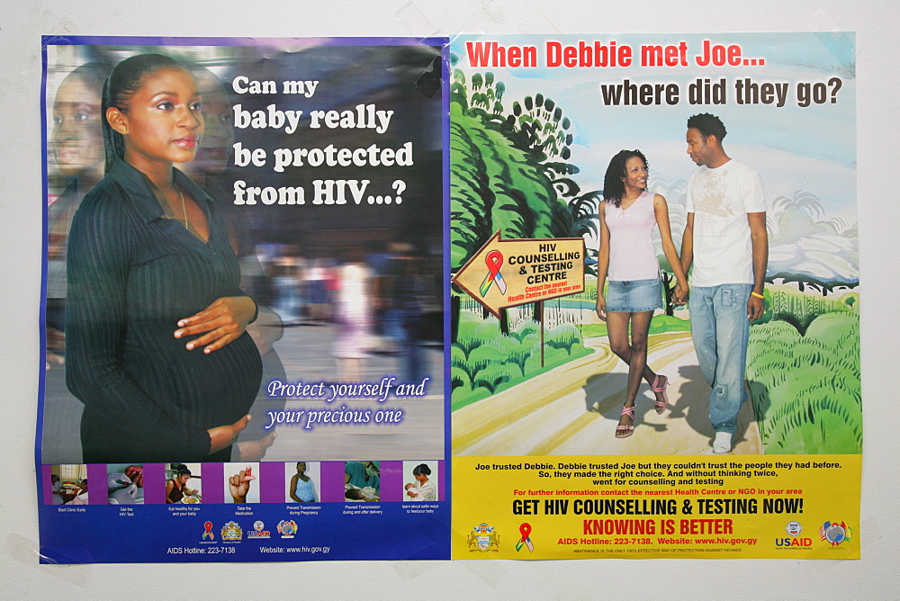 Sex education ads, HIV/AIDS awareness, Guyana, South America