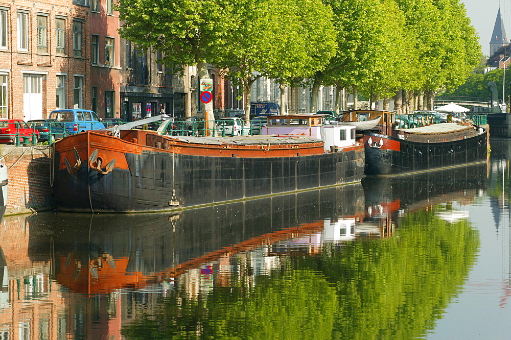 Canals, Ghent, East Flanders, Belgium, Europe