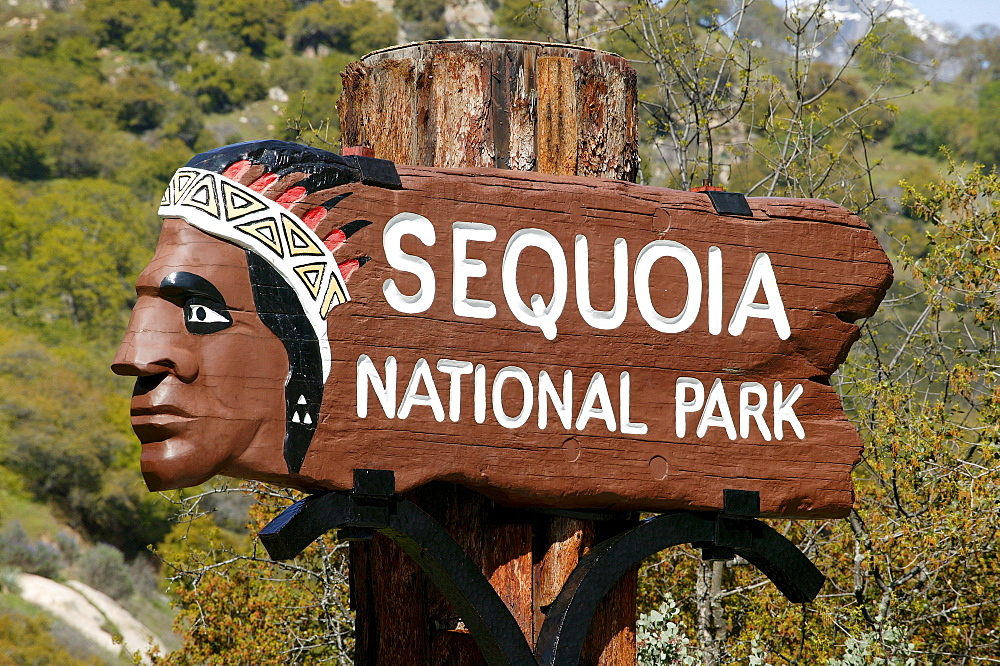 Sign, Sequoia National Park, California, USA, North America