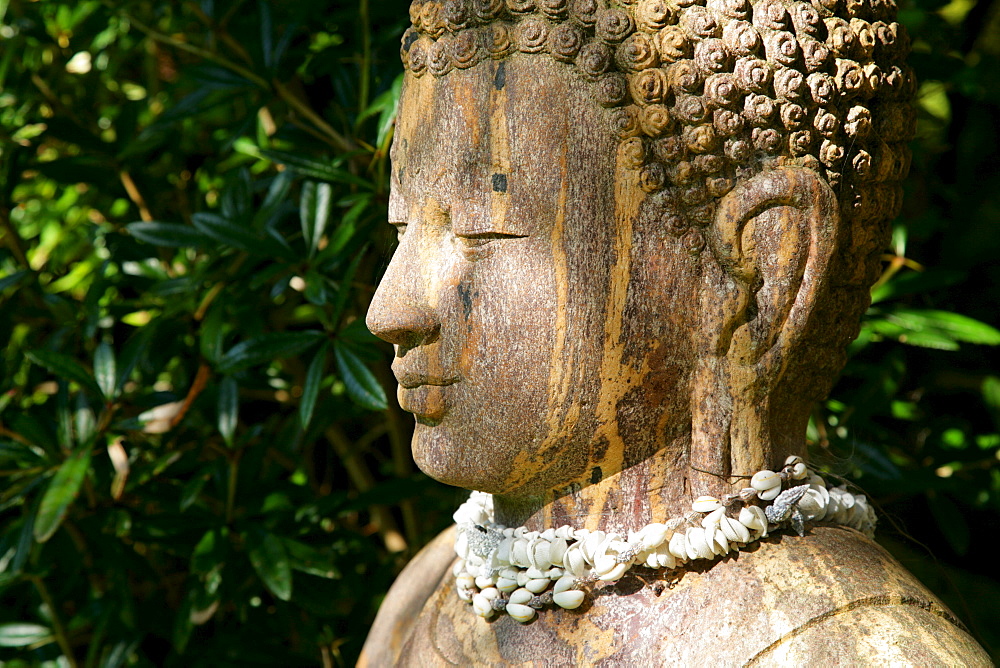 Buddha statue, Balinesischer Garten (Balinese Gardens), Muehldorf am Inn, Bavaria, Germany