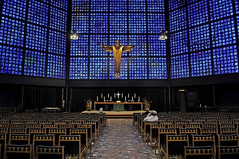 Interior of Kaiser Wilhelm Gedaechtniskirche, Memorial Church, Berlin, Germany, Europe