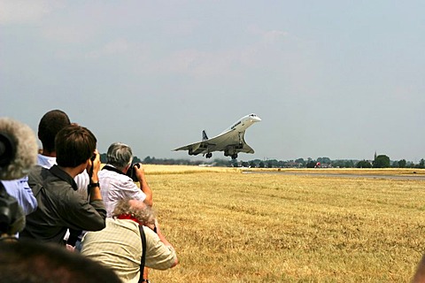 The last landing of the Concorde F-BVFC on the Baden-Airport, Baden-Baden, Baden-Wuerttemberg, Germany