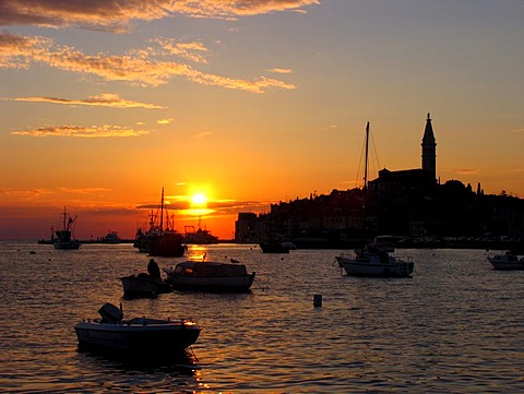 View onto Rovinj, Istria, Croatia