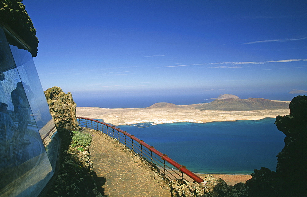 View from the mirador del Rio to the island La Graciosa, Lanzarote, Canary Islands, Spain