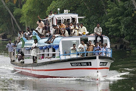 Local ferry boat, Backwaters, Kerala, India