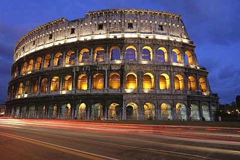 ITA, Italy, Rome : Colosseum, big ancient amphitheatre at the Via dei Fori Imperiali. |