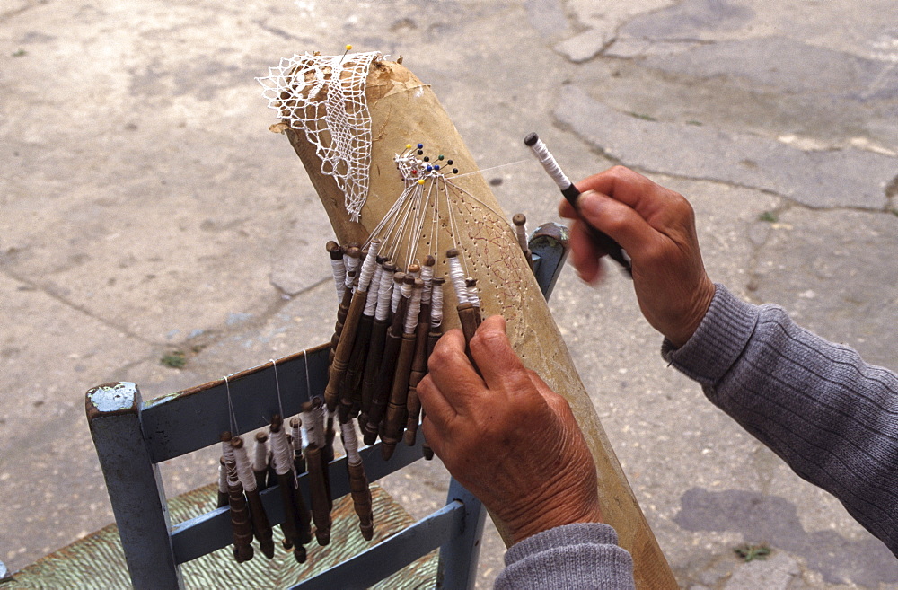 Traditional making of lace in Victoria, Gozo island, Malta