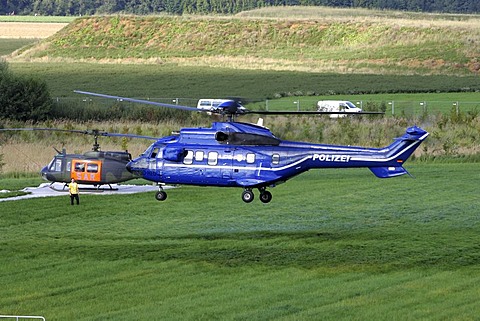 Puma heavy lift helicopter, federal Police and rescue helicopter UH-1D SAR, Federal Armed Forces