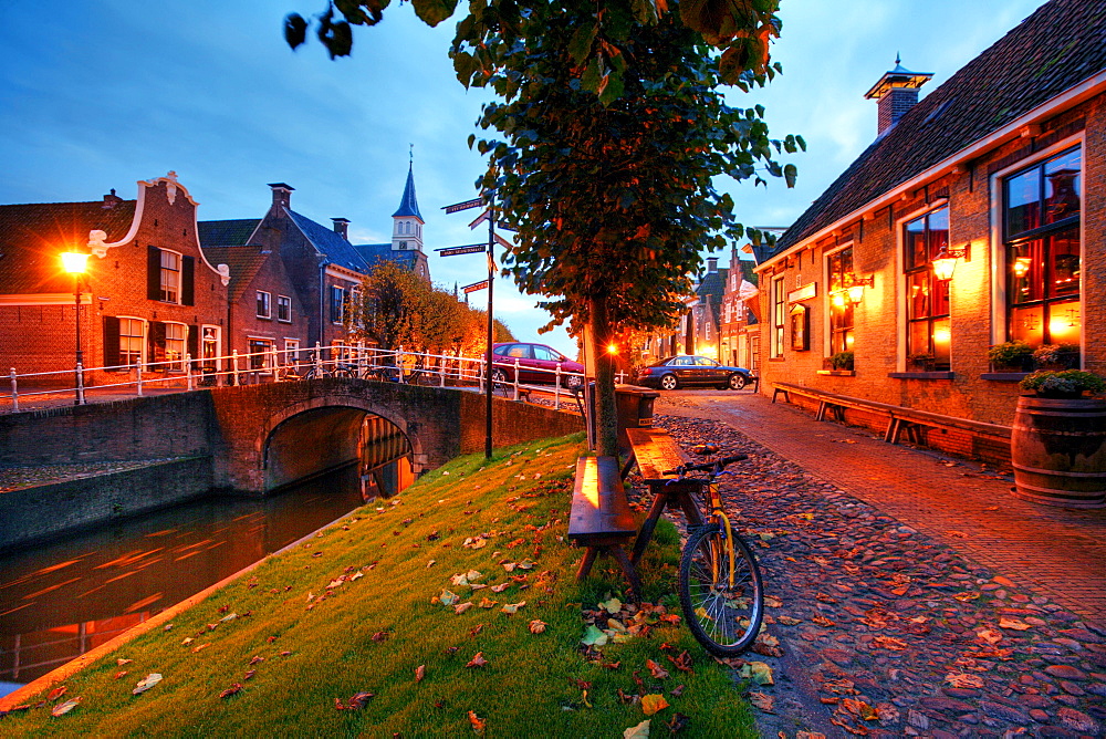 Canals in the village of Sloten, Friesland, The Netherlands, Europe