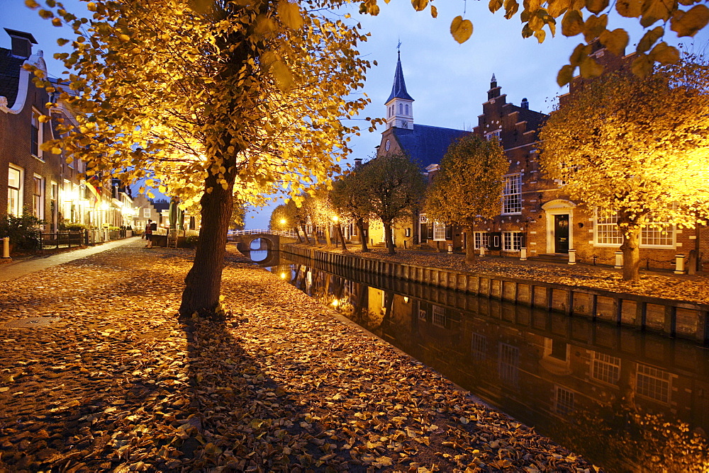 Canals in the village of Sloten, Friesland, The Netherlands, Europe