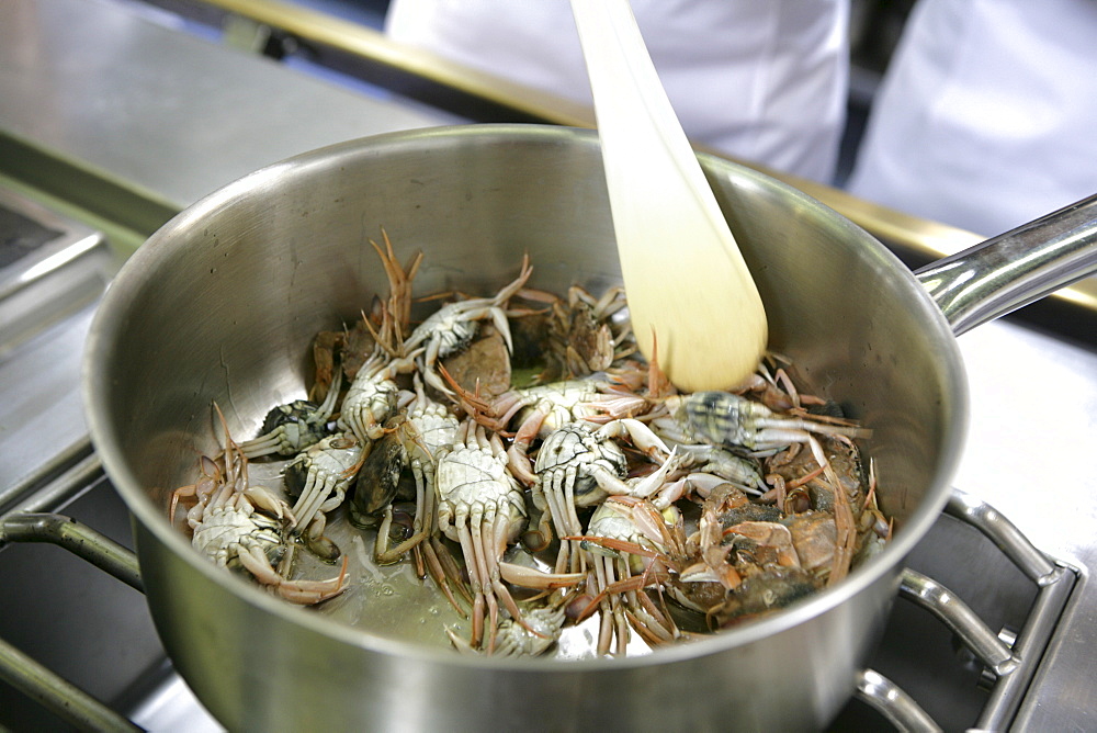 Aula de Cuina culinary school specializing in Catalonian cuisine, cooking class in Calella de Palafrugell, Costa Blanca, Catalonia, Spain, Europe