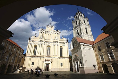 St. Johns Church on the large square of the University in the historic centre of Vilnius, capital of Lithuania, Baltic States, North East Europe