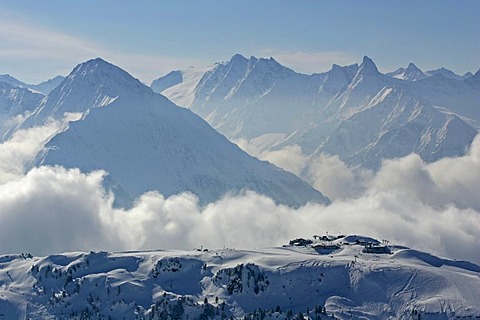 Ski area, Mayrhofen-Penken, Zillertal, Tyrol, Austria