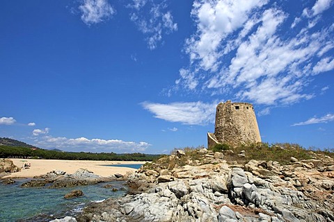 Torre di Bari tower, Barisardo, Sardinia, Italy, Europe