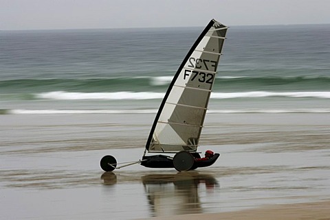 FRA, France, Normandy: La Hague Peninsula, sand yacht. Dune buggy.