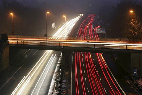 DEU, Germany : Essen, motorway Autobahn A52. Rushhour in the evening.