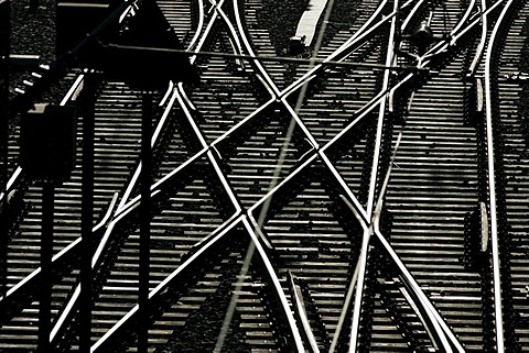 DEU, Federal Republic of Germany, Hamburg: German Railway, tracks at Hamburg main railway station.