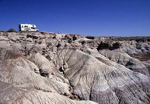 USA, United States of America, Arizona: Painted Desert National Park. Traveliing in a Motorhome, RV, through the west of the US.