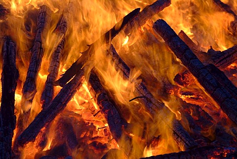 DEU, Germany, Darss: Easter fire in the village of Ahrenshoop.