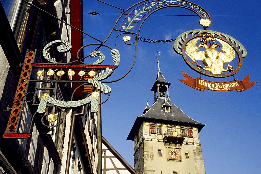 Gate tower, Marbach am Neckar, Baden-Wuerttemberg, Germany, Europe