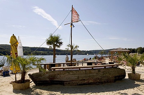 Seaside beach at the Baldeney sea, Essen, NRW, Germany