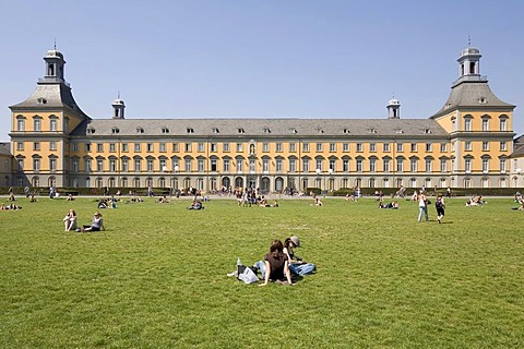 Castle of the prince electors, university Bonn, view from the gardens, NRW, Germany