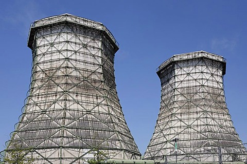 Cooling tower of a power station, Duesseldorf, NRW, Germany