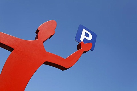 Signpost figure, car park, Germany