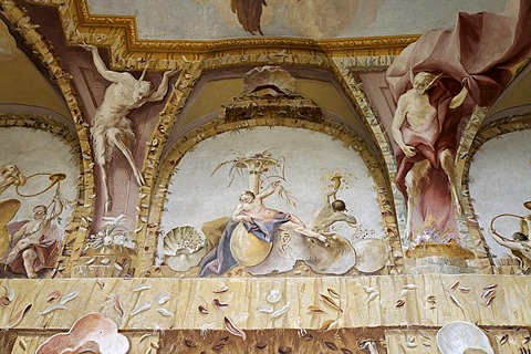 Grotesque ceiling fresco, triton room, Benedictine convent Altenburg near Horn, Lower Austria