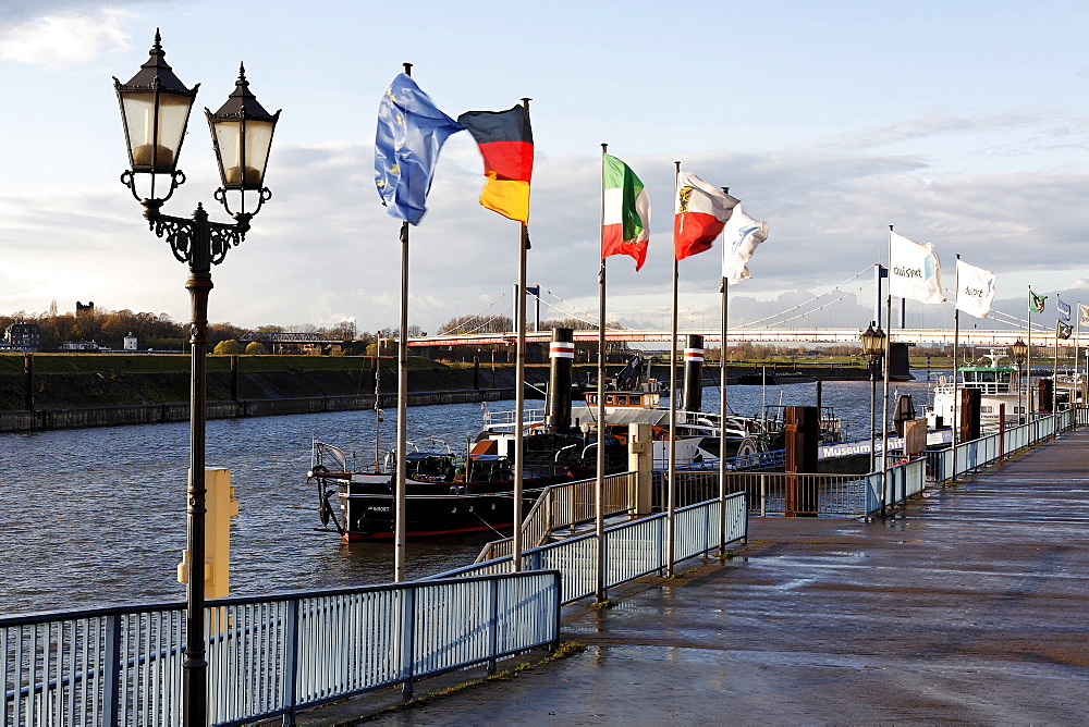 Harbour promenade, Duisburg-Ruhrort, NRW, Germany