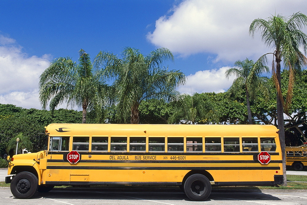 School bus, Coral Gables, Miami, Florida, USA