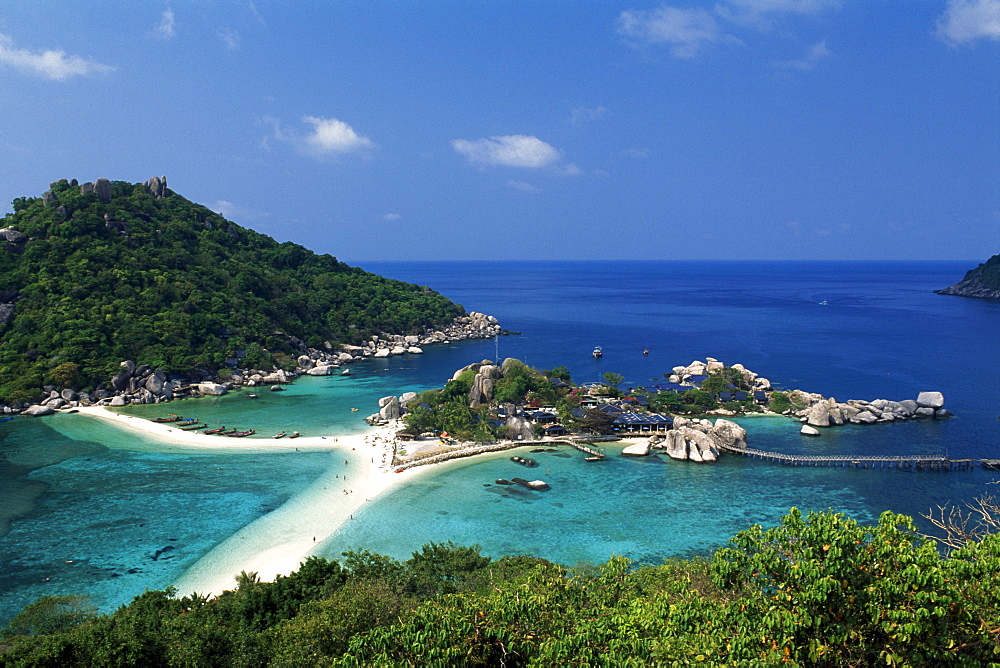 Koh Nang Yuan viewed from above, near Ko Tao, Thailand, Southeast Asia