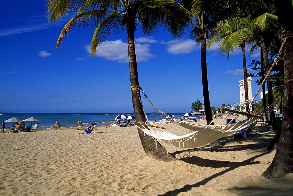 Hammock on Isla Verda Beach, San Juan, Puerto Rico, Caribbean