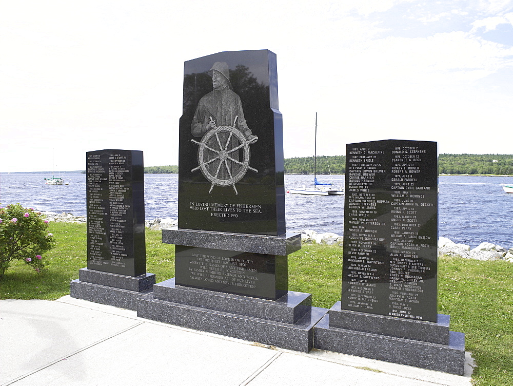 Monument on the historic waterfront of Shelburne, Nova Scotia, Canada