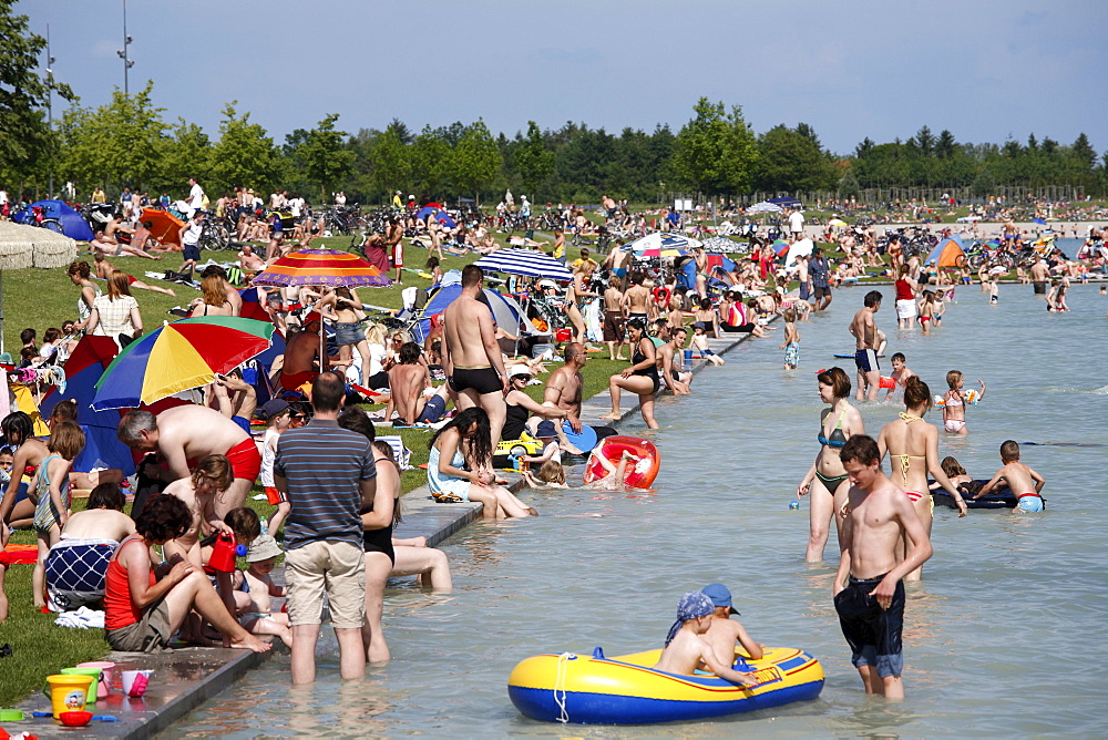 Riemer See, BUGA-See, swimming lake, Riemer Park, Riem, Munich, Bavaria, Germany, Europe