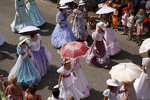 Historical parade, SisiÂ¥s royal household, Rakoczi Festival, Bad Kissingen, Rhoen, Lower Franconia, Bavaria, Germany, Europe