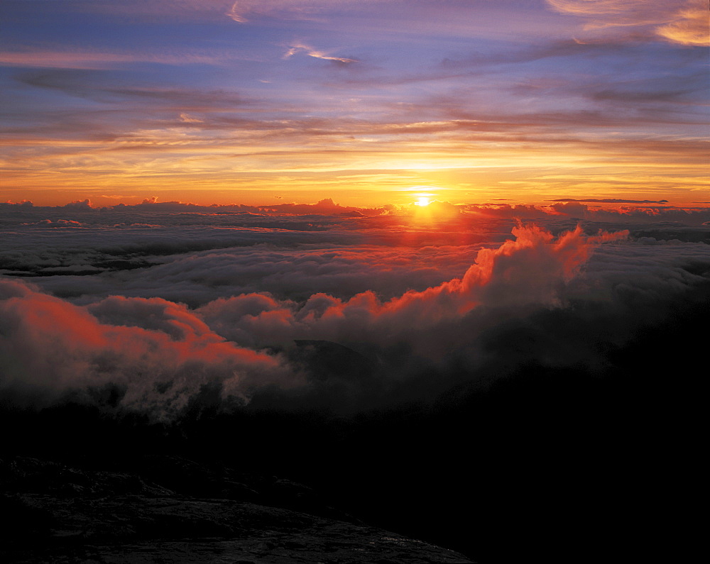 Sunset viewed from Mt. Pico de Bandeira, Alto Caparao National Park, Minas Gerais State, Brazil, South America