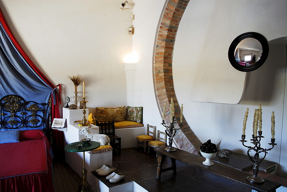 Bedroom in the summer house of surrealist painter Salvador Dali and his wife Gala in Port Lligat, Girona Province, Spain