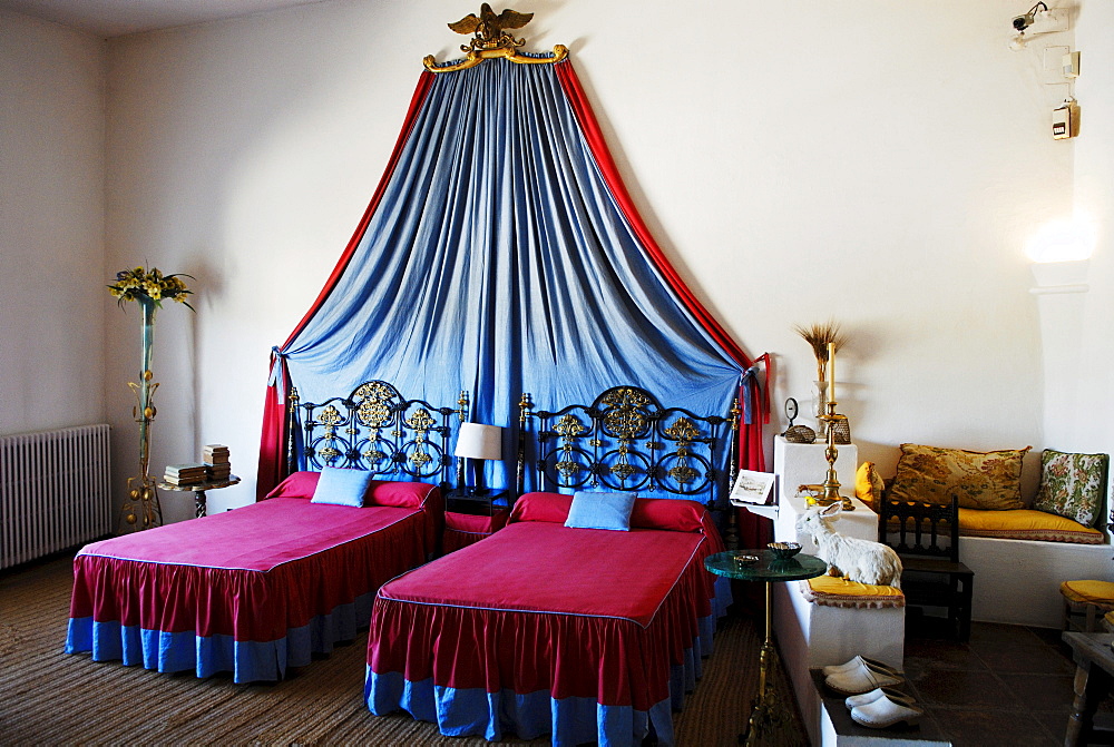 Bedroom in the summer house of surrealist painter Salvador Dali and his wife Gala in Port Lligat, Girona Province, Spain