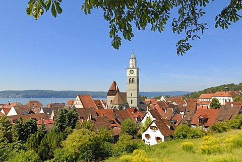 A view over the old part of town from Ueberlingen - Baden Wuerttemberg, Germany, Europe.