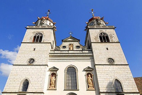 Rheinau - towers from the monastic church - Kanton Zurich, Switzerland, Europe.